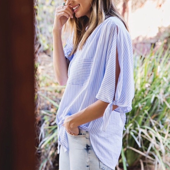 RELITING striped gauze top - Picture 6 of 6